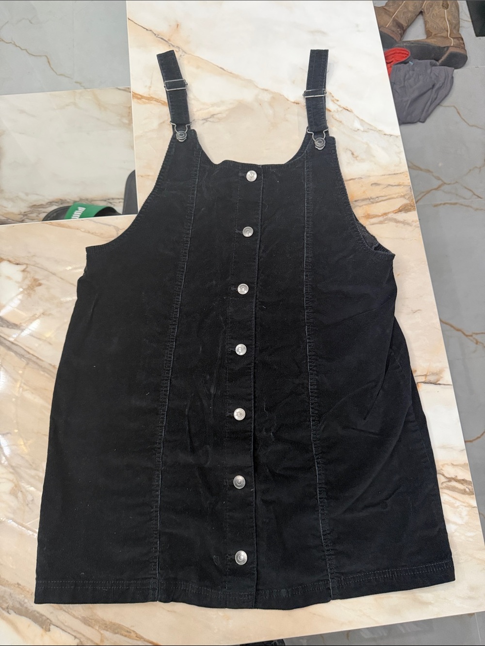 Celebrity Pink Black Button-Front Mini Pinafore Dress